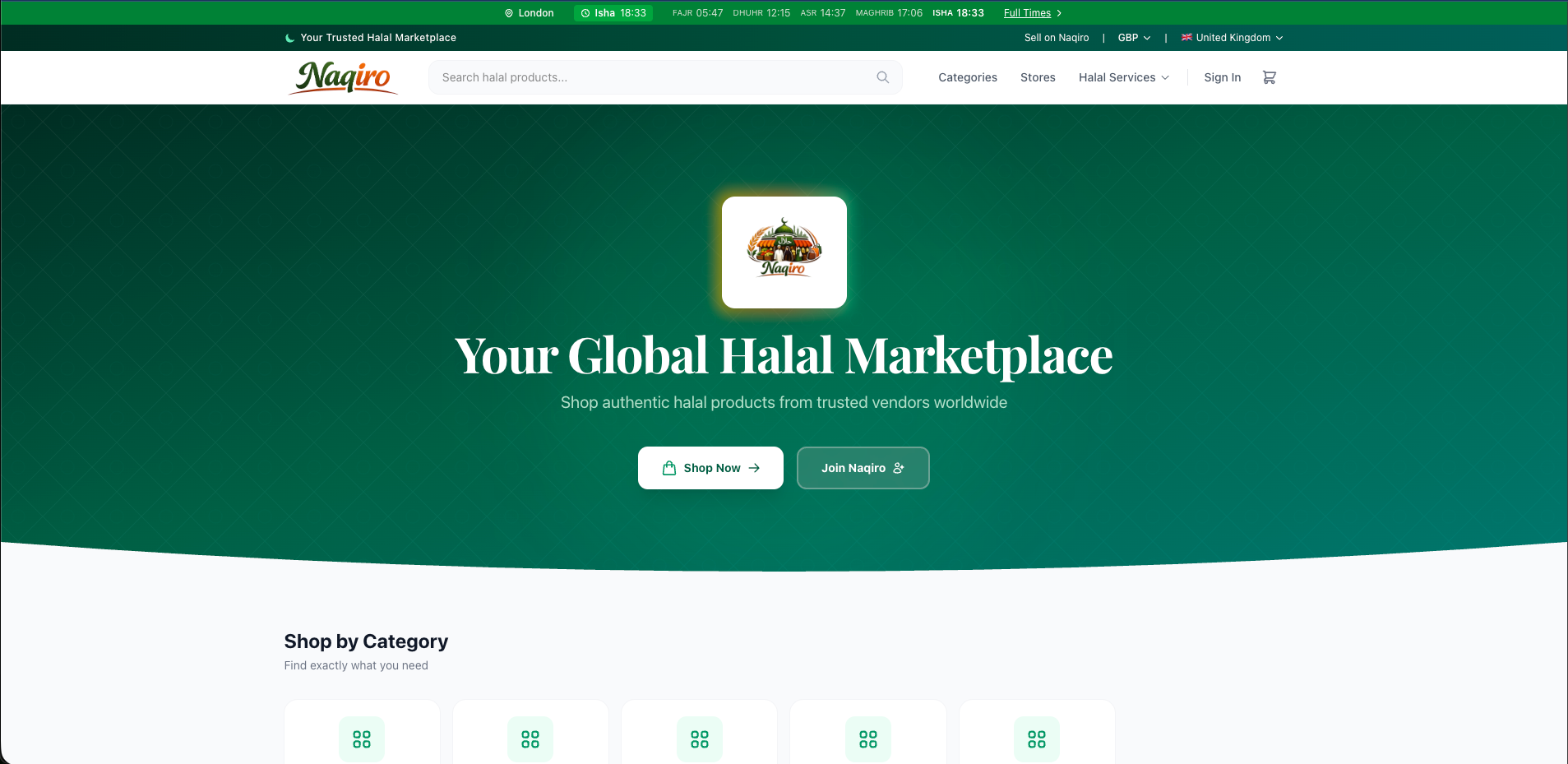 Naqiro Homepage Preview